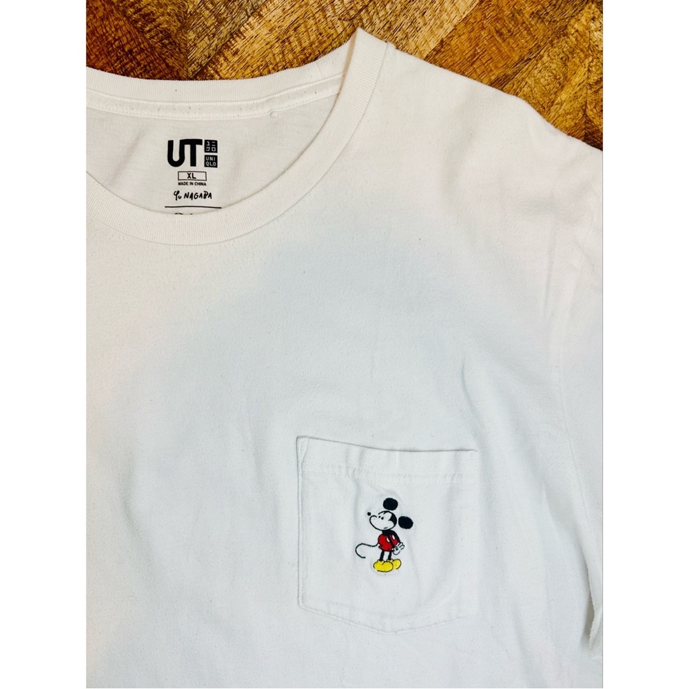 Uniqlo x Disney: Men’s White Tee w/ Mickey Embroidered Pocket